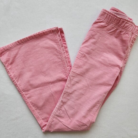 Free People Pink Corduroy Pull On Flare Pants Boho Feminine...